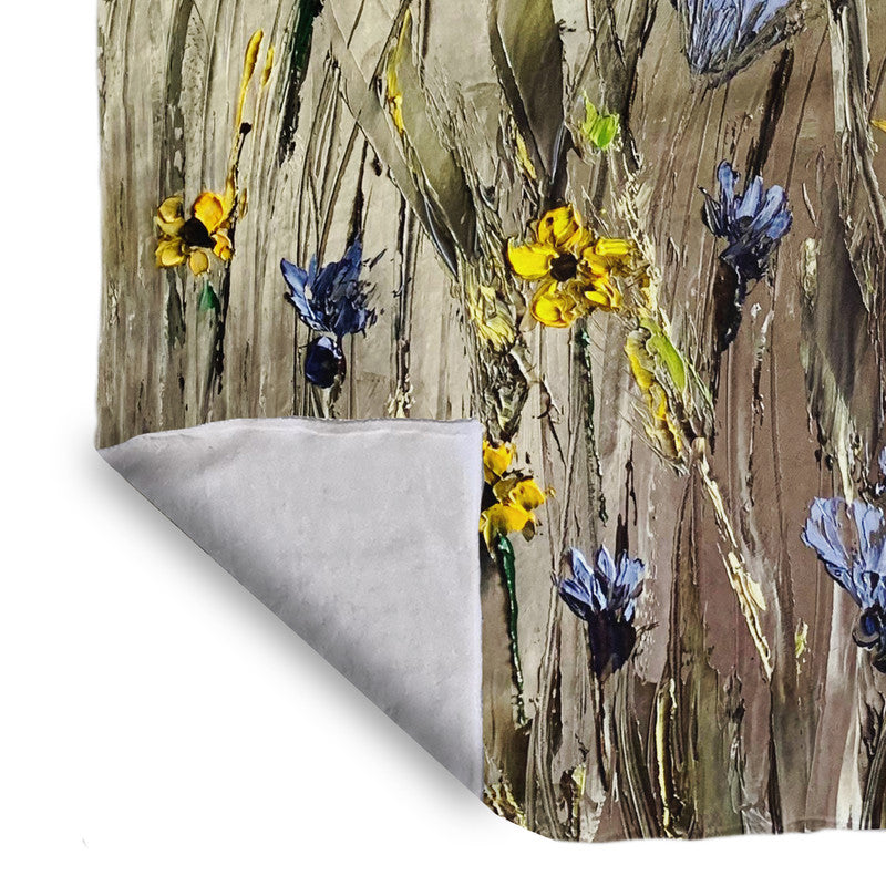 Yellow field Light Weigt Fleece Blanket By Juanette Menderoi