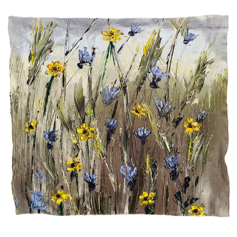 Yellow field Light Weigt Fleece Blanket By Juanette Menderoi