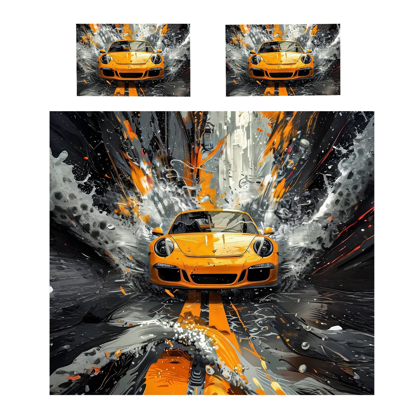 Yellow Porsche Duvet Cover Set