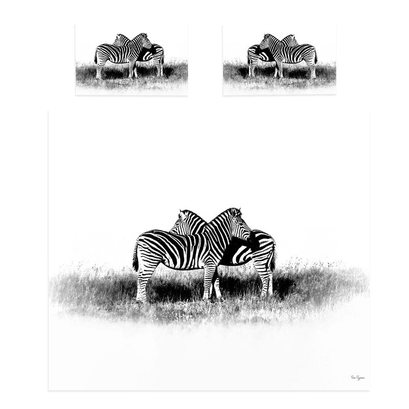 Zebra Kwagga Black white By Fanie Heymans Duvet Cover Set