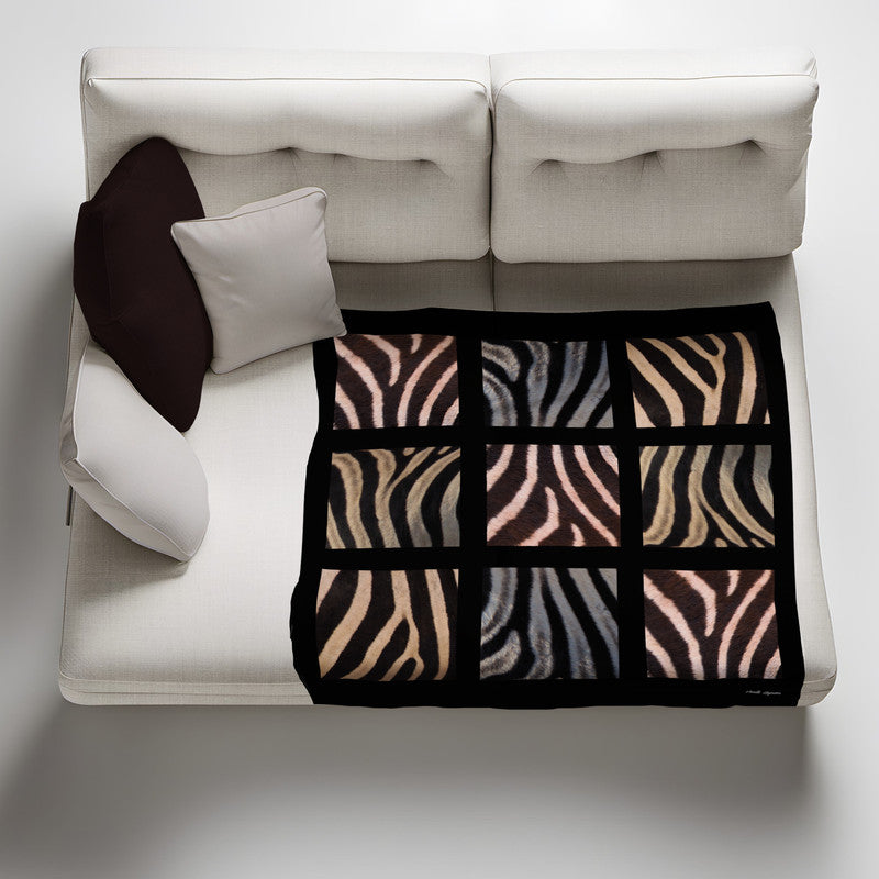 Zebra Patterns Light Weight Fleece Blanket by Annette Heymans