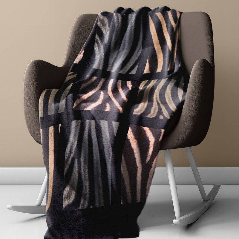 Zebra Patterns Light Weight Fleece Blanket by Annette Heymans