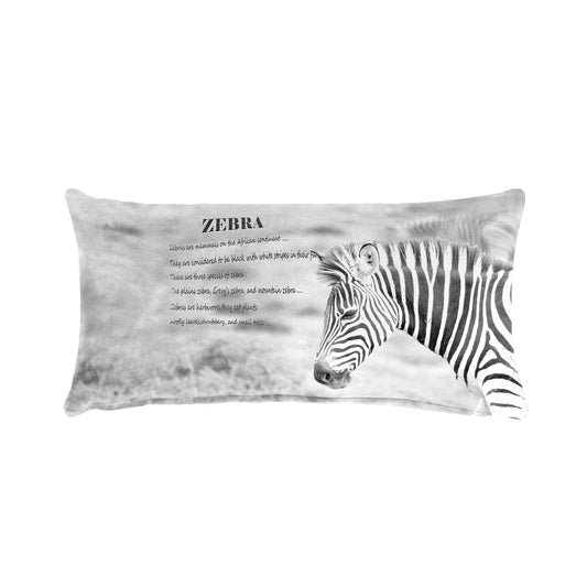 Zebra Facts Left Oblong Luxury Scatter by Annette Heymans