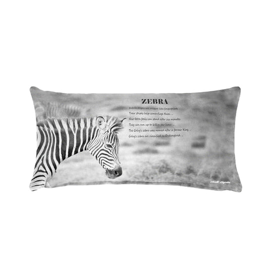 Zebra Facts Right Oblong Luxury Scatter by Annette Heymans