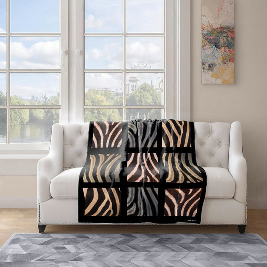 Zebra Patterns Light Weight Fleece Blanket by Annette Heymans
