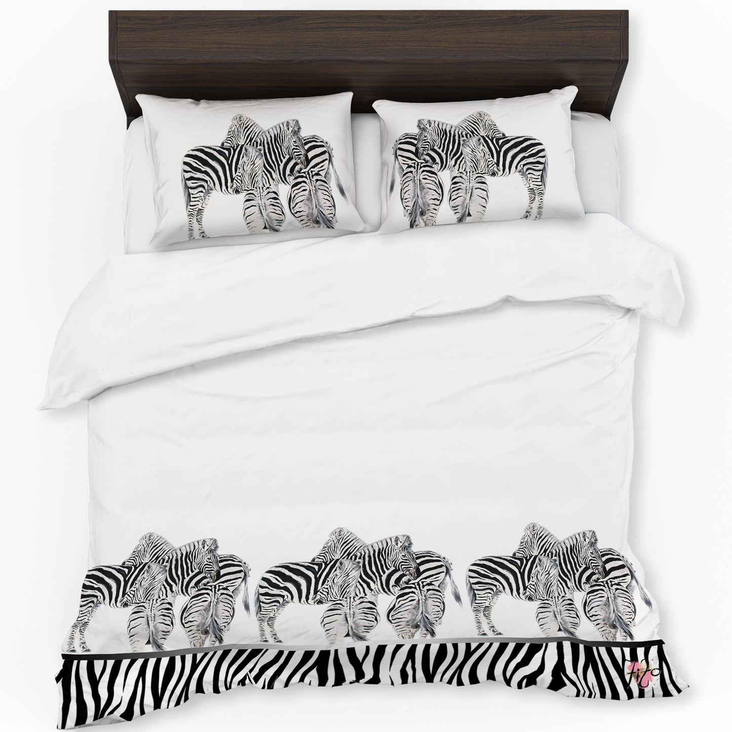 Zebra Strips On White Duvet Cover Set By Fifo