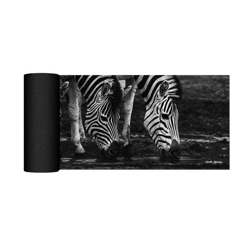 Zebras Drinking Water Desk Pad by Annette Heymans