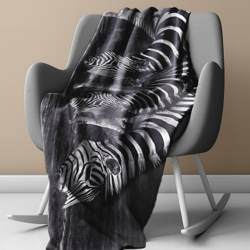 Zebras Drinking Water Light Weight Fleece Blanket by Annette Heymans