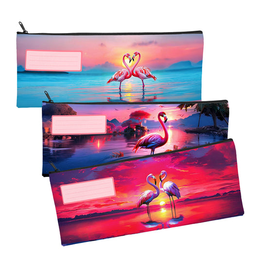 Zip & Go Flamingo Pencil Bags Set of 3