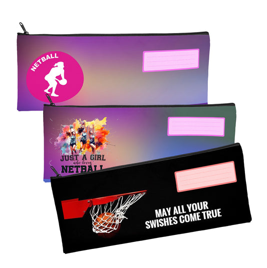 Zip & Go Netball Pencil Bags Set of 3