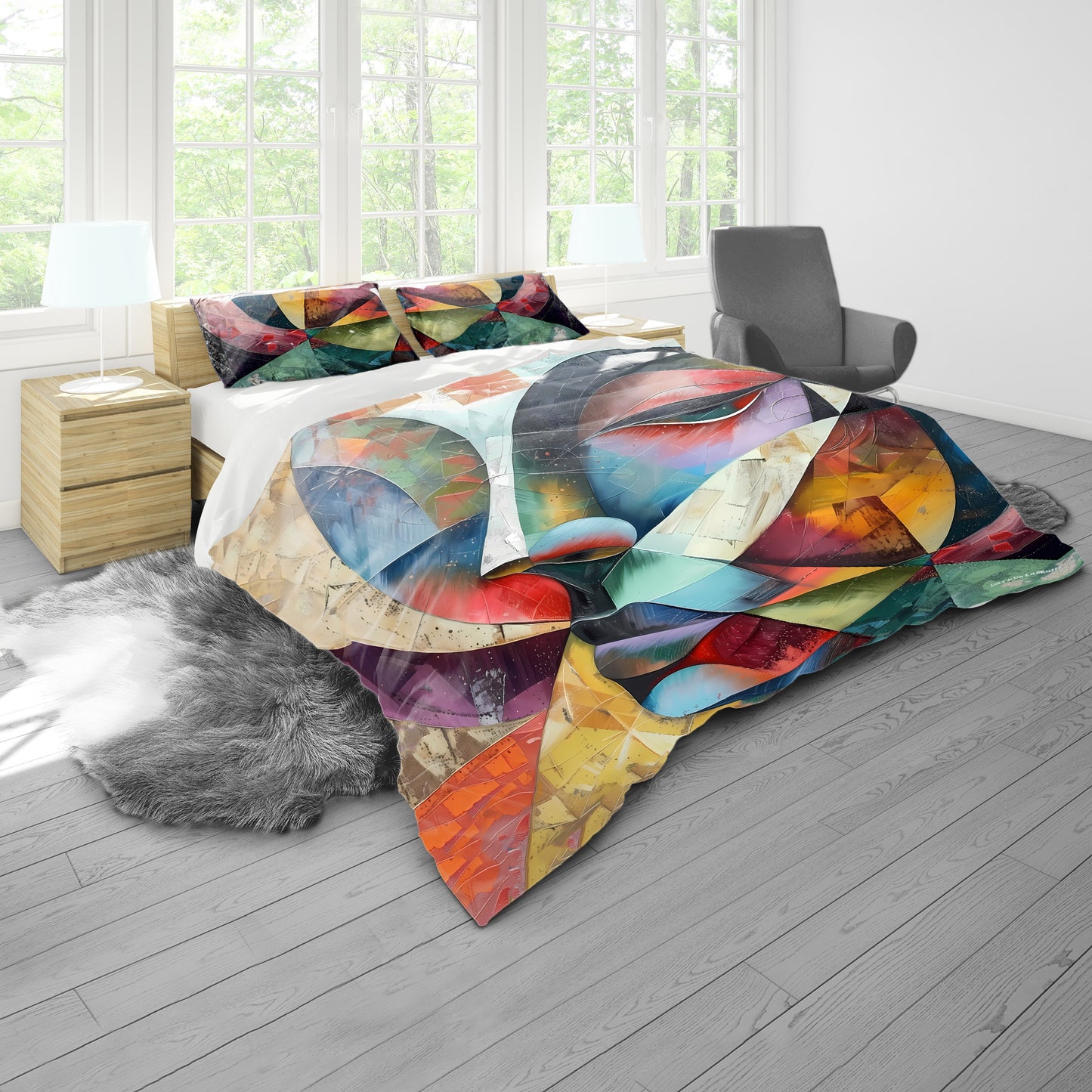 Abstract Cubism By Wikus Schalkwyk Duvet Cover Set