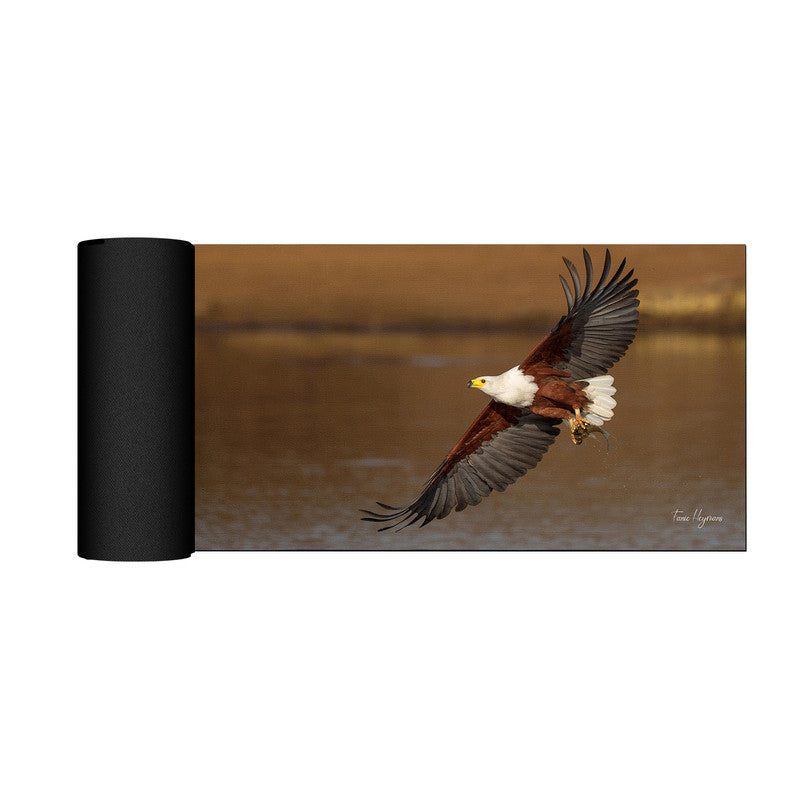 african fish eagle visarend flyby Large Desk Pad By Fanie Heymans