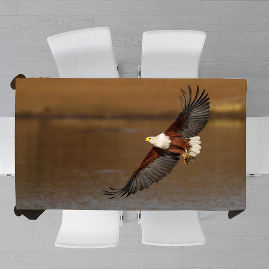 African Fish Eagle Flyby by Fanie Heymans Rectangle Tablecloth