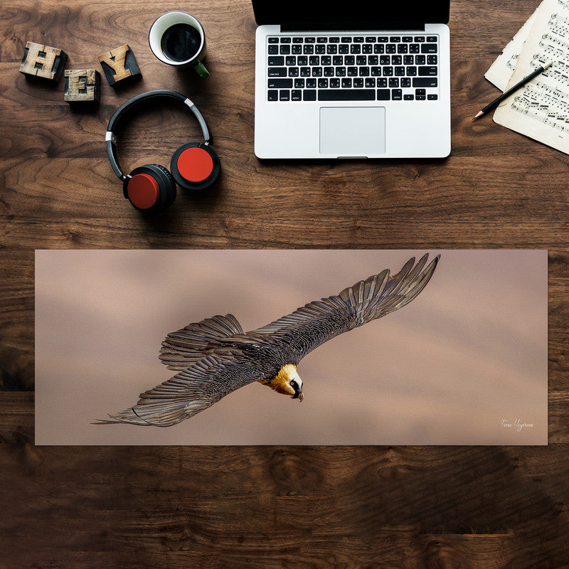 bearded vulture spread wings Large Desk Pad By Fanie Heymans