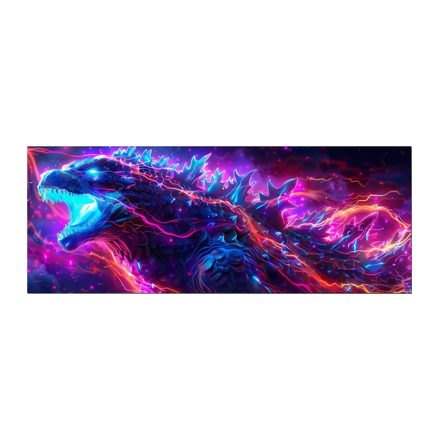 Cyberneon Godzilla by Wikus Schalkwyk Large Desk Pad