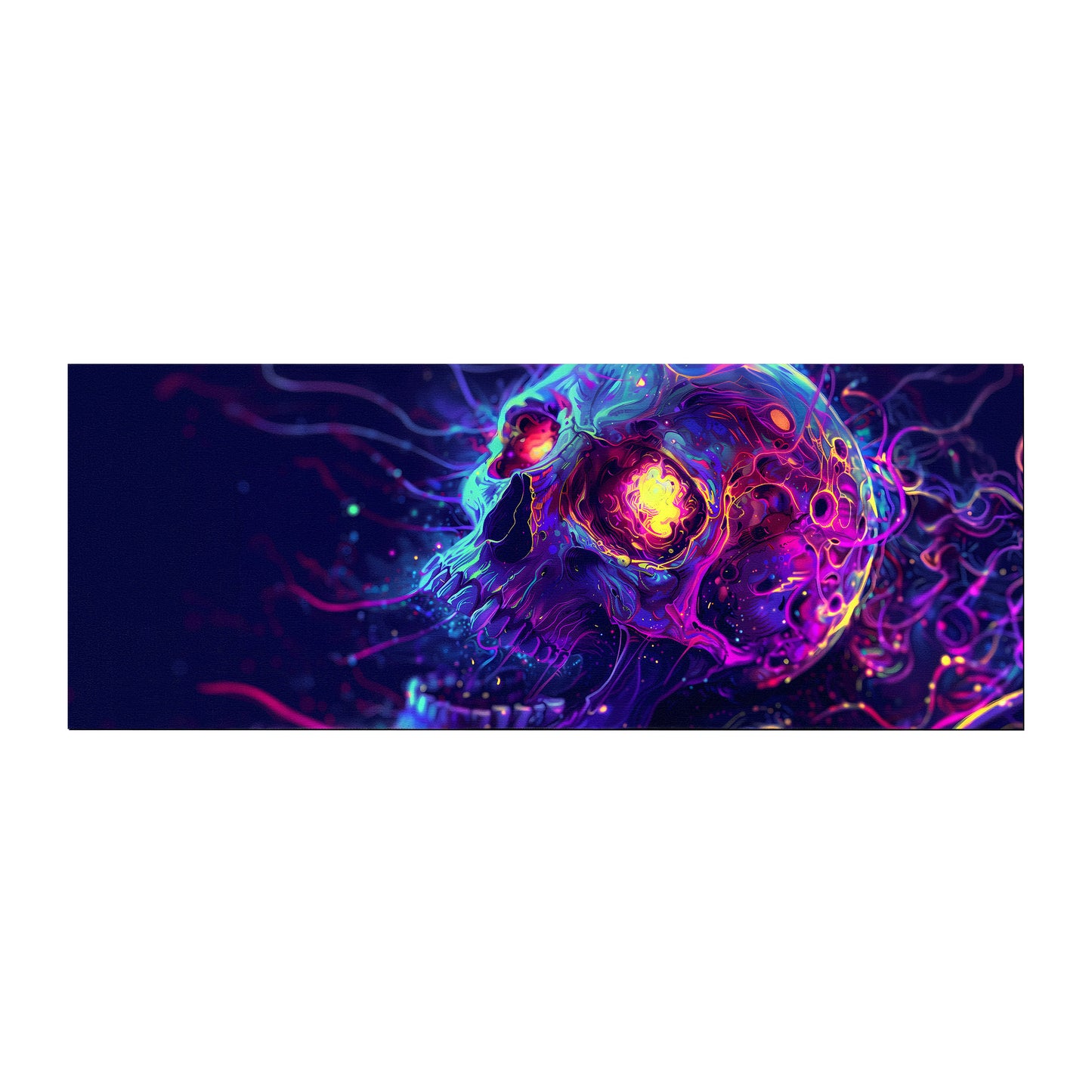 Cyberpunk Skull Sci-Fi by Wikus Schalkwyk Large Desk Pad