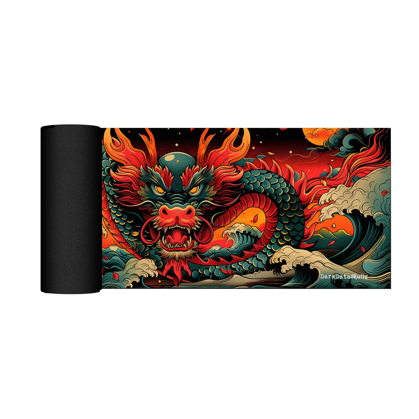 Blue Dragon by Wikus Schalkwyk Large Desk Pad