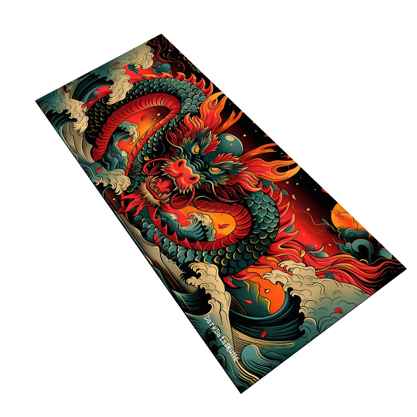 Blue Dragon by Wikus Schalkwyk Large Desk Pad
