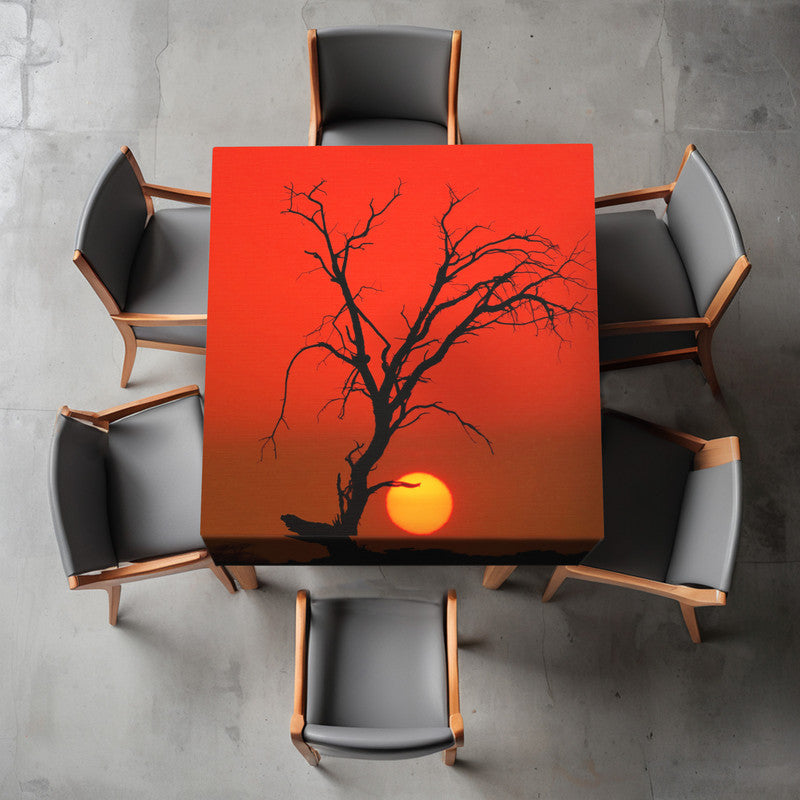 Kgalagadi Red Sunset Square Tablecloth By Fanie Heymans
