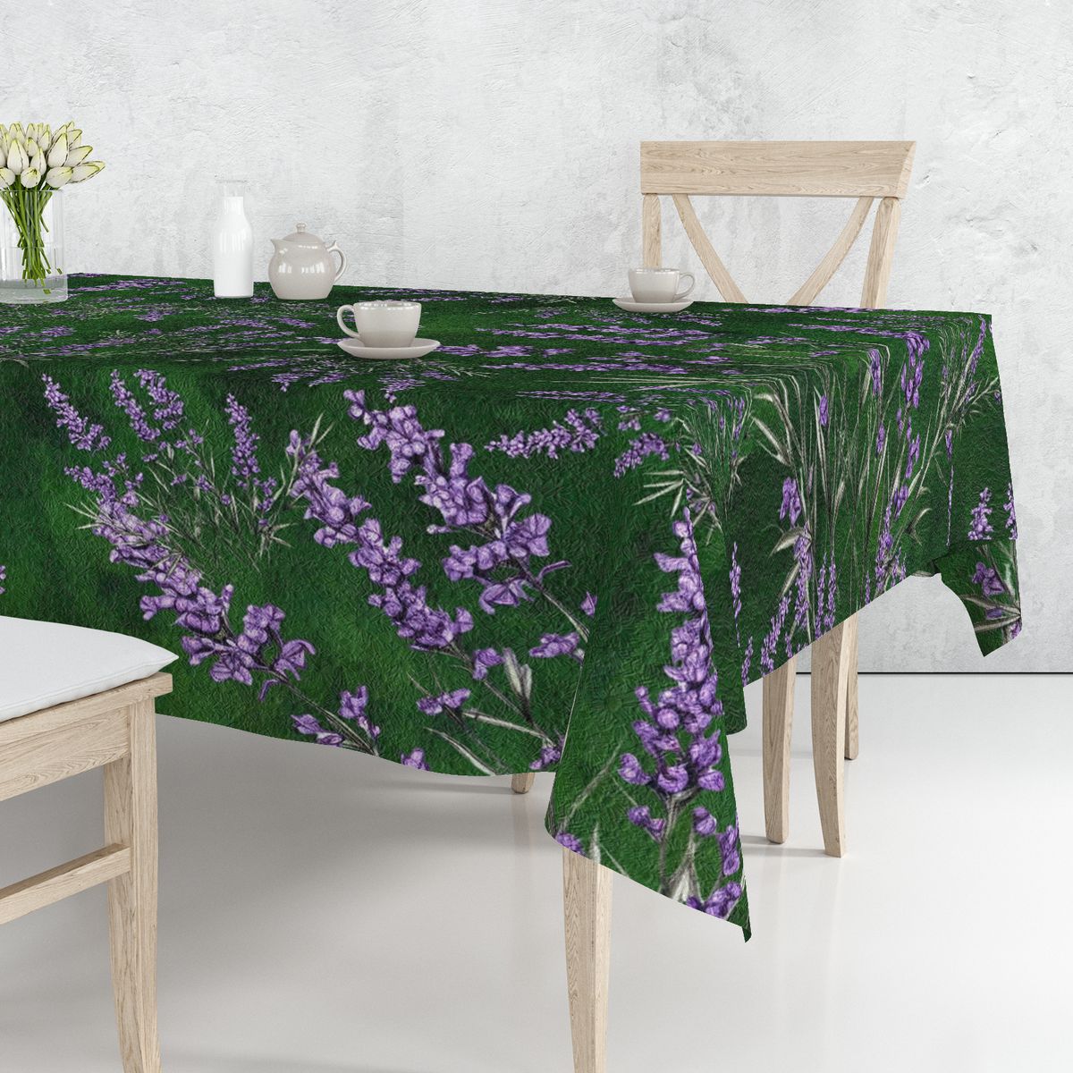 Waterpainted Lavender Field Rectangle Tablecloth by Mark Van Vuuren