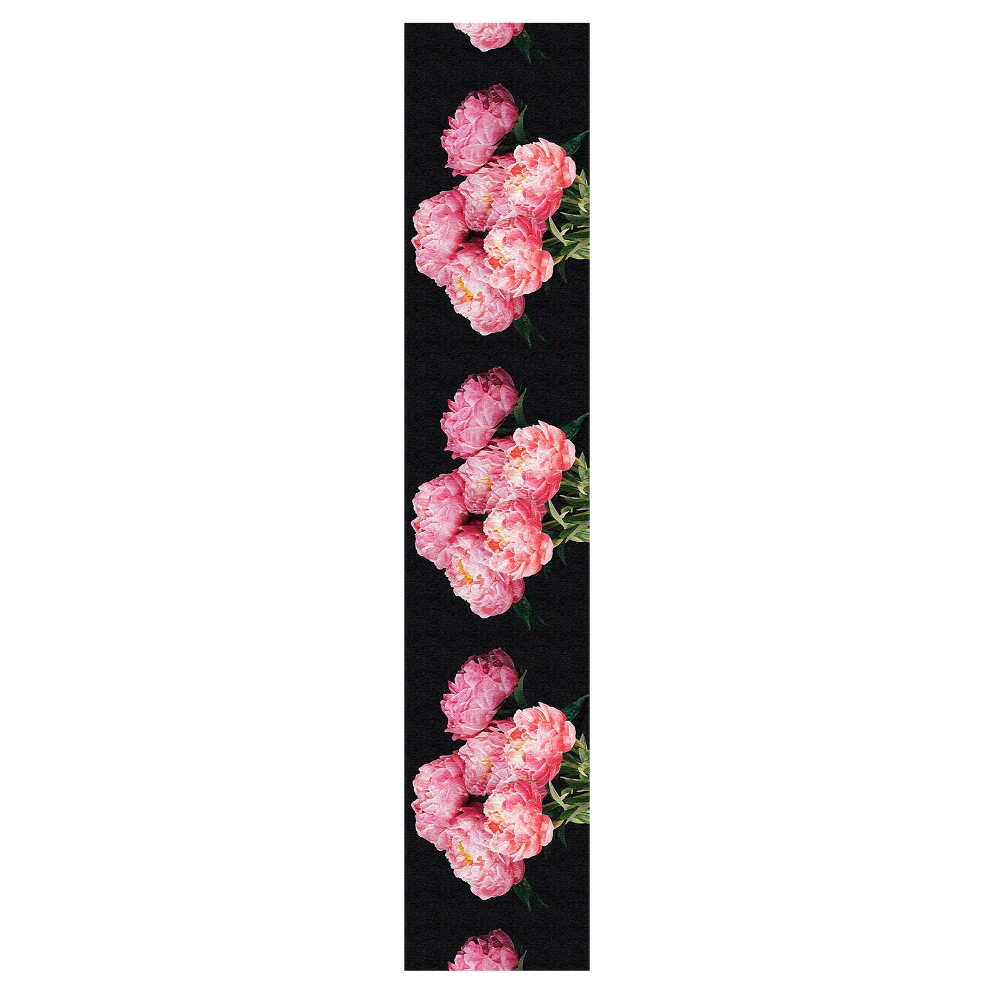 Pink Flowers on Black Table Runner By Mark van Vuuren