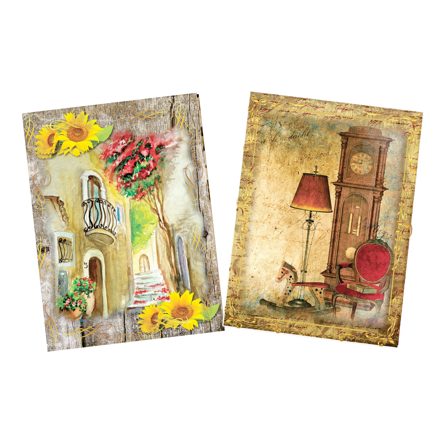 Antique Landscape Decoupage A1