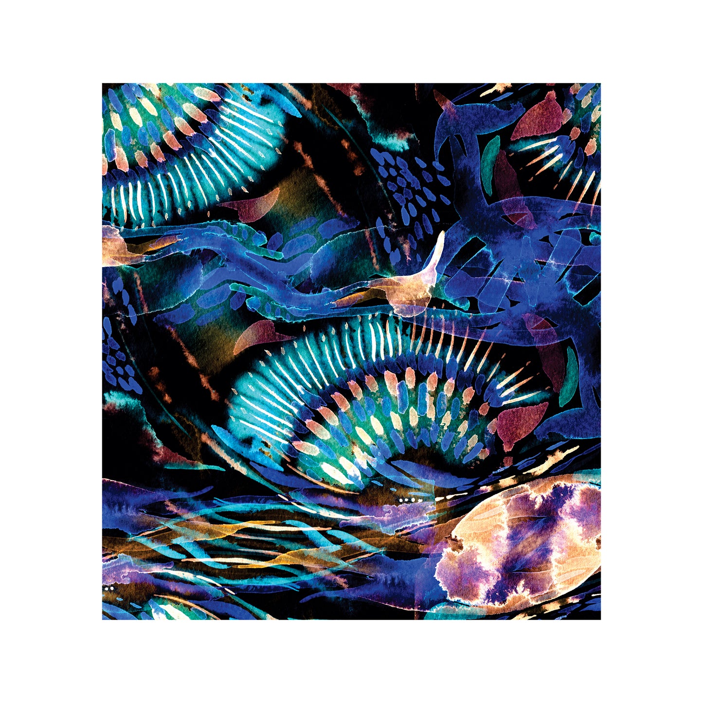 Abstract Flowing Blue pattern 65cm x 75cm Medium Appliance Decoupage