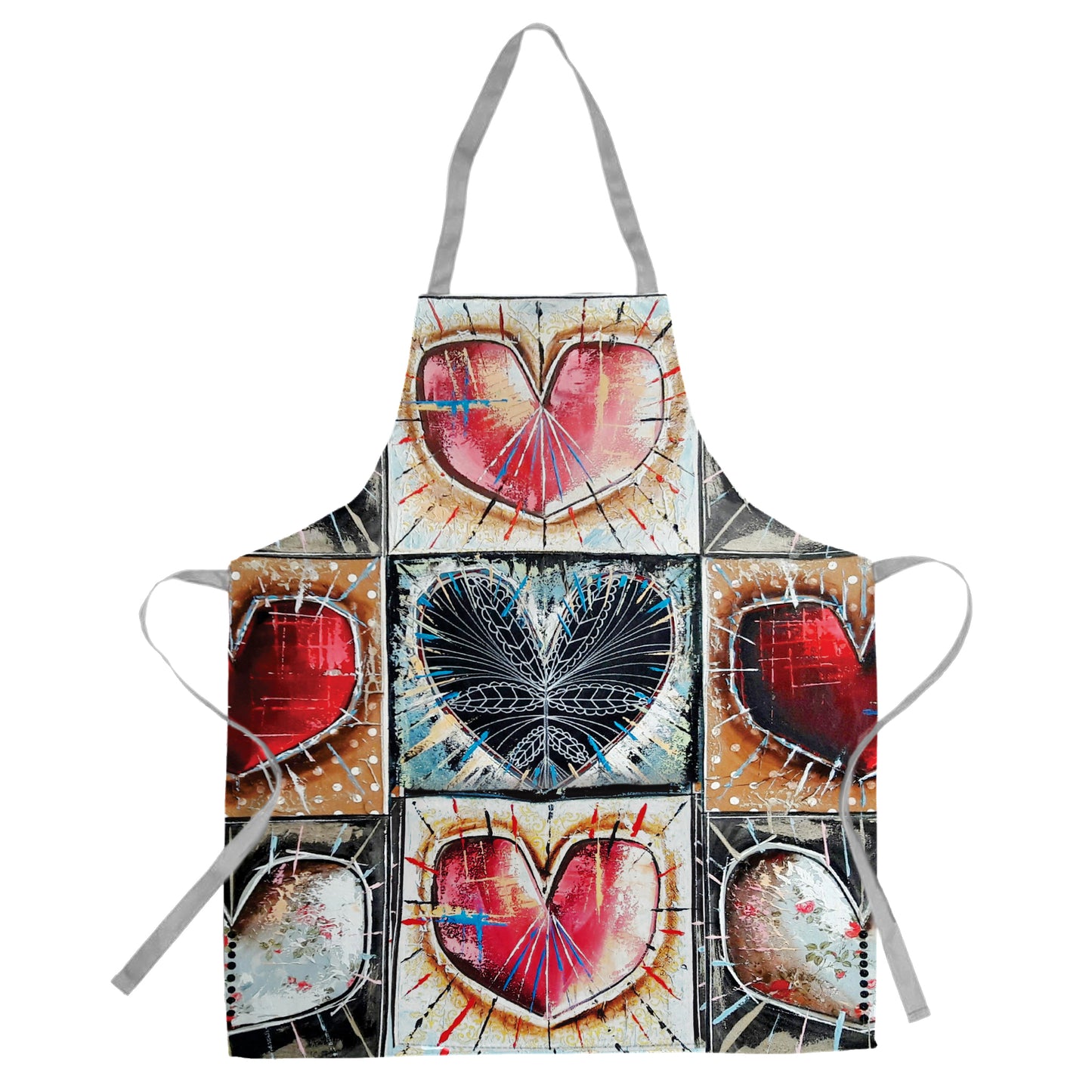 Abstract Heart Medium Length Apron