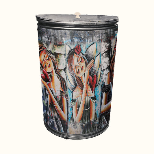 Loving Hearts Decoupage Drum Cover