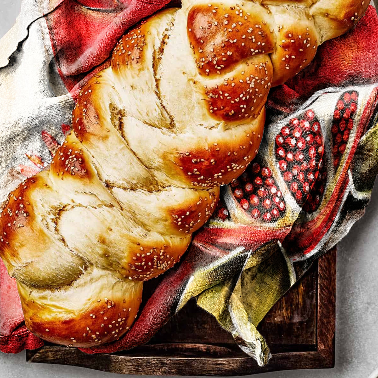 Pomegranates Tea Towels