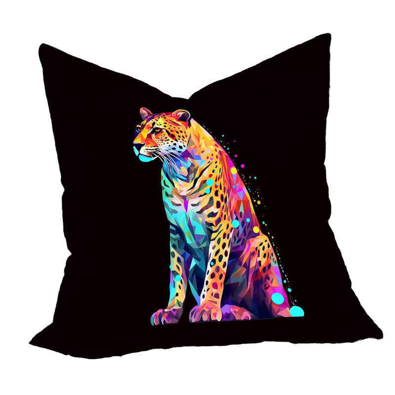Bright Cheetah on Black Luxury Scatter