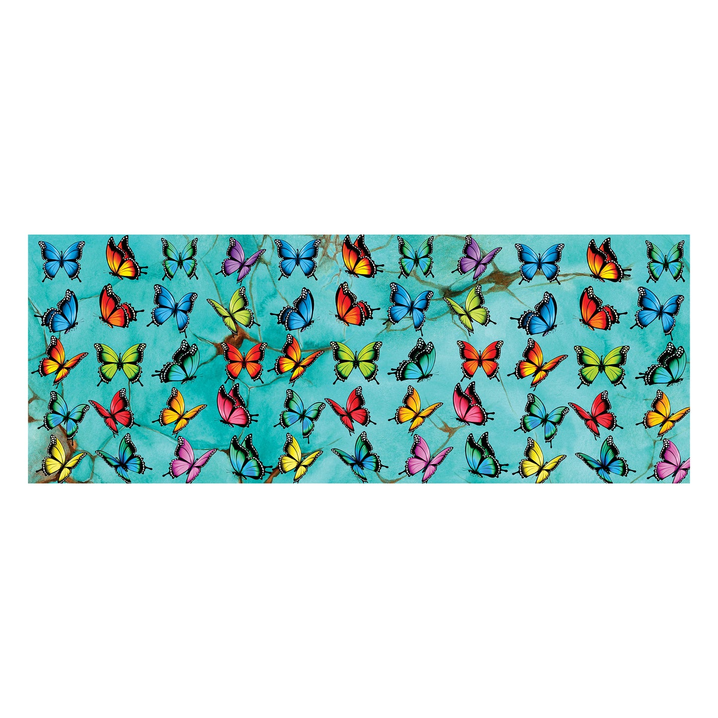 Colourful Butterflies on Green Decoupage Drum Cover