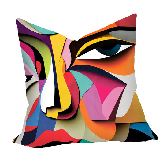 Colourful Face Abstract Art Luxury Scatter