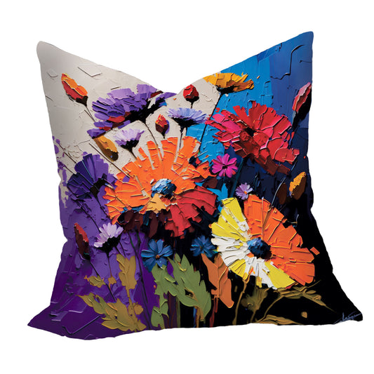 Colourful Painted Flowers Palette Knife Luxury Scatter