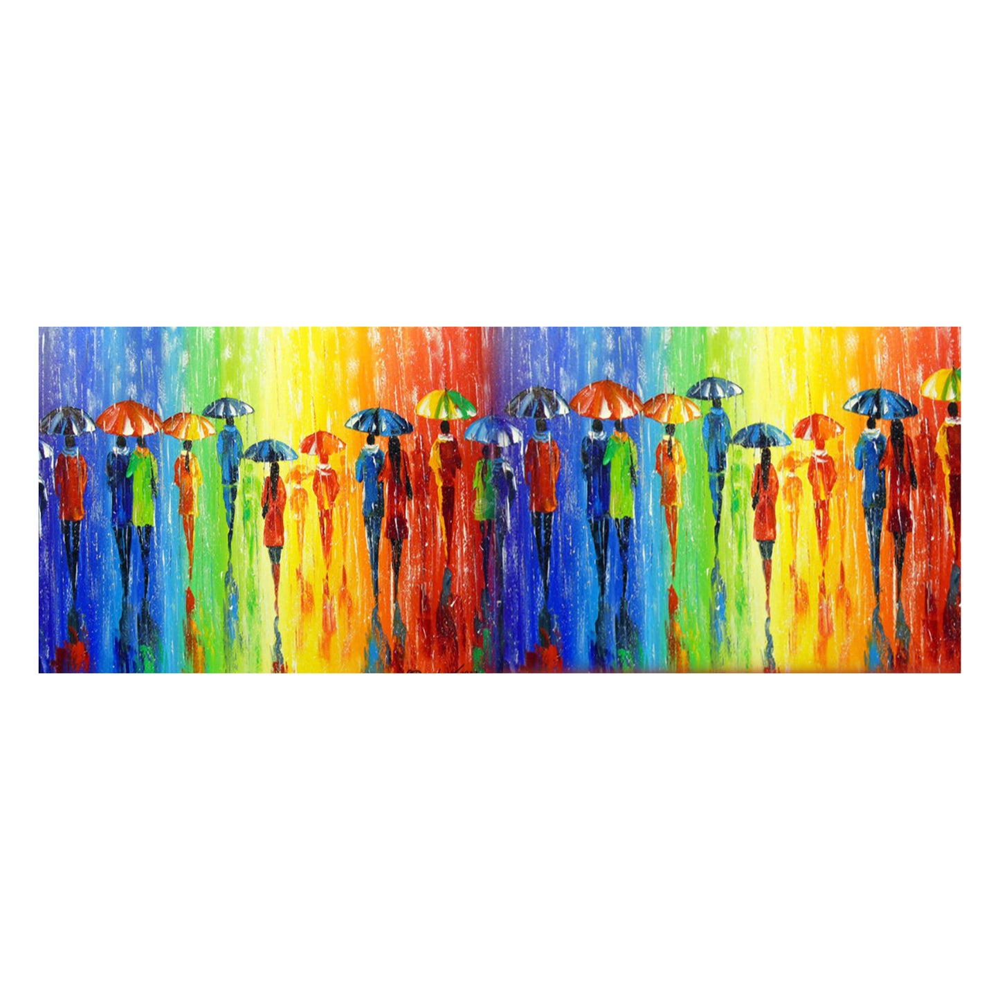 Colourful Rainbow Rain Decoupage Drum Cover