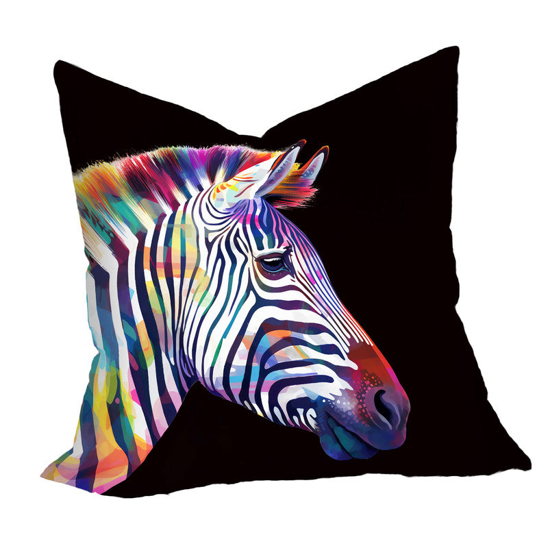 Bright Splatter Zebra on Black Luxury Scatter