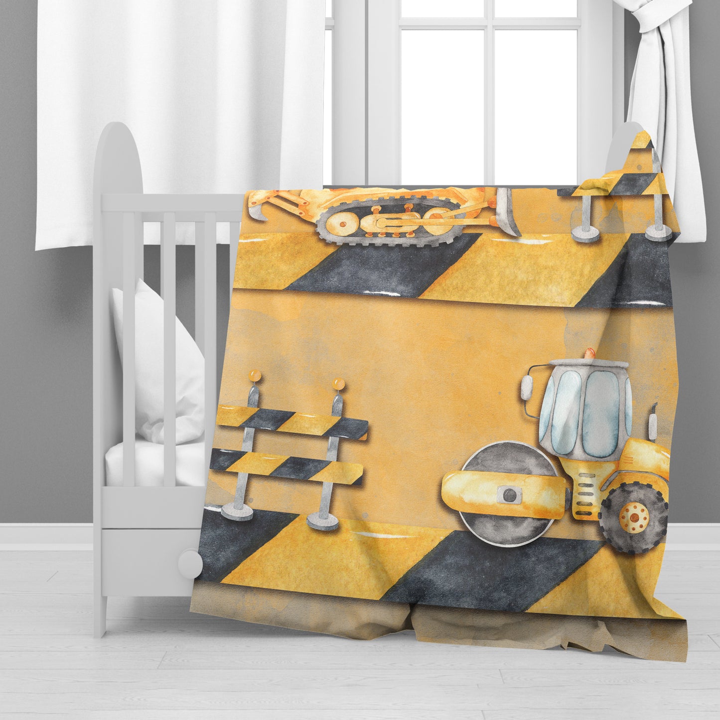 Construction Theme Minky Blanket