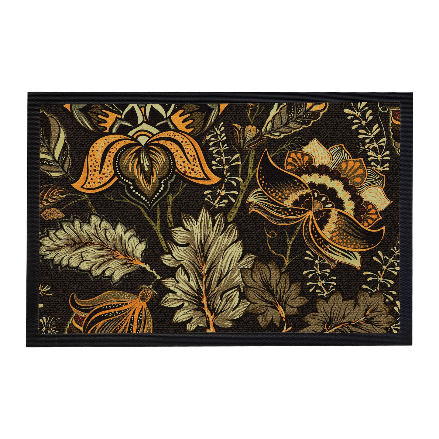 Dark Leaf Pattern Door Mat