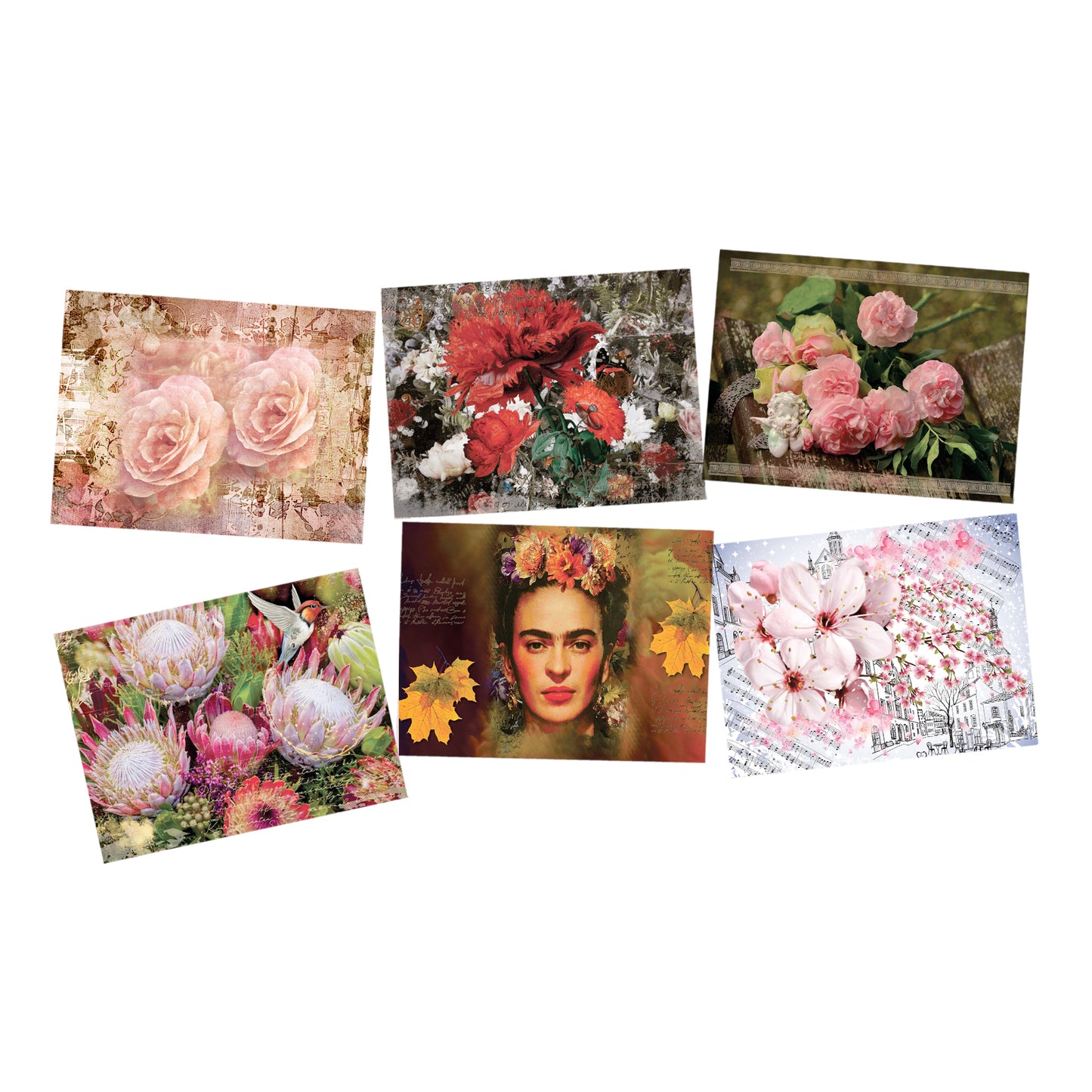 Floral Frida Decoupage A4