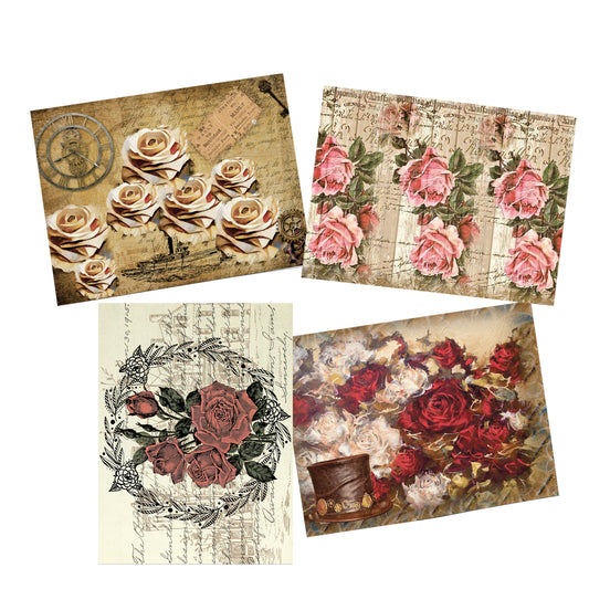 Vintage Roses Decoupage A3