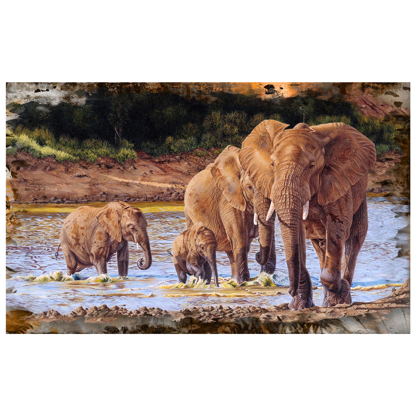 Elephants Rectangle Tablecloth By Delene Lambert