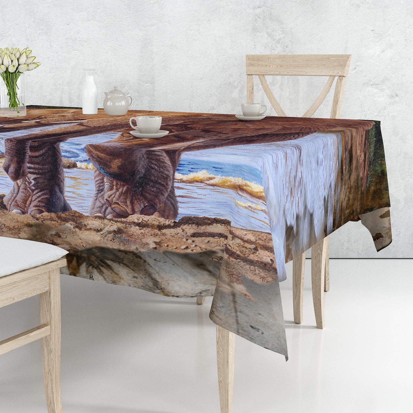 Elephants Rectangle Tablecloth By Delene Lambert