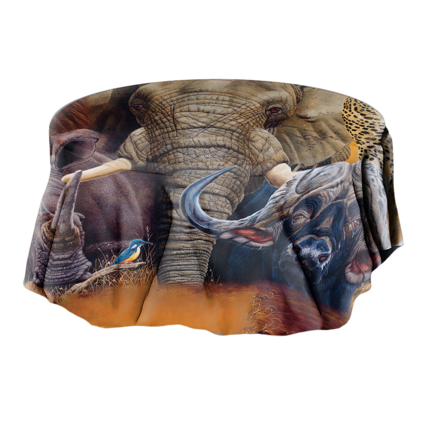 Big Five Round Tablecloth by Delene Lambert