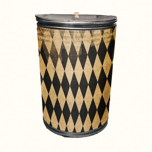 Diamond Pattern Decoupage Drum Cover