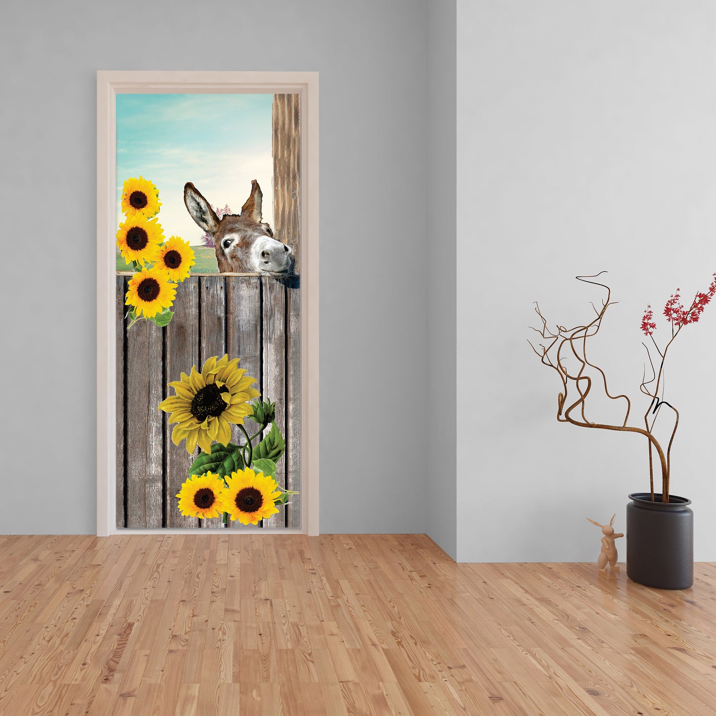 Sunflower Donkey Decoupage 800mm x 2000mm (Door)