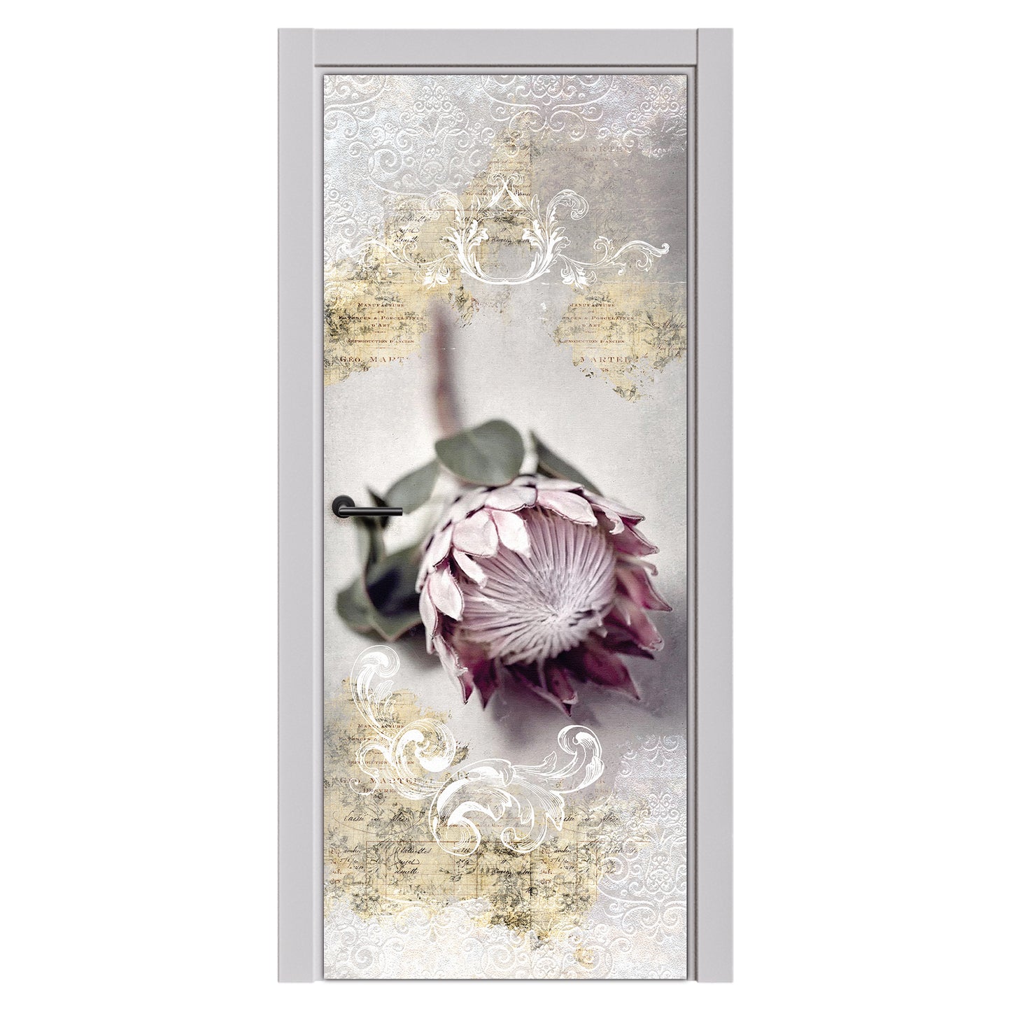 Decoupage Transfers - Dulled Protea in Grunge - Door