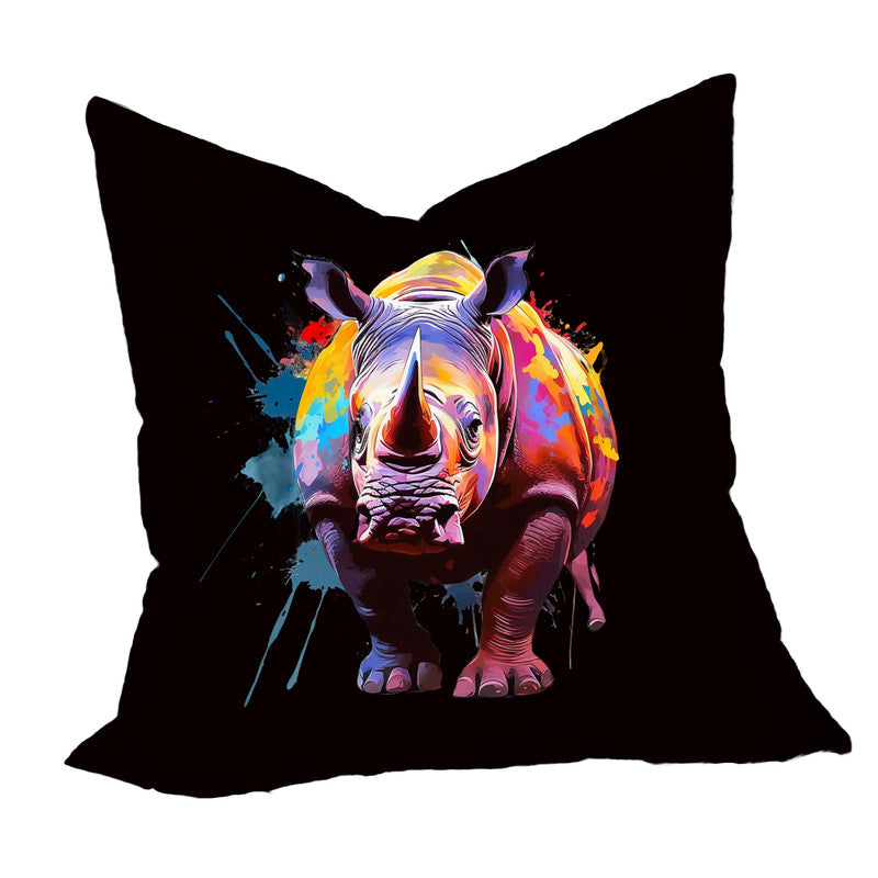 Bright Rhino on Black Luxury Scatter