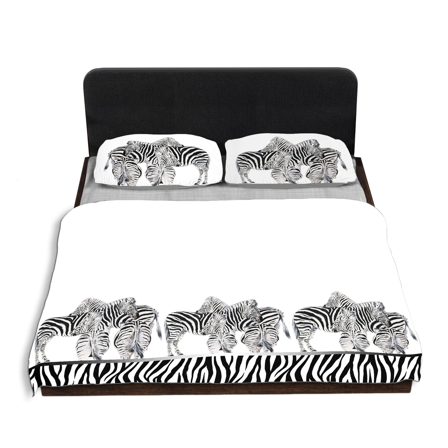 Zebra Strips On White Duvet Cover Set By Fifo