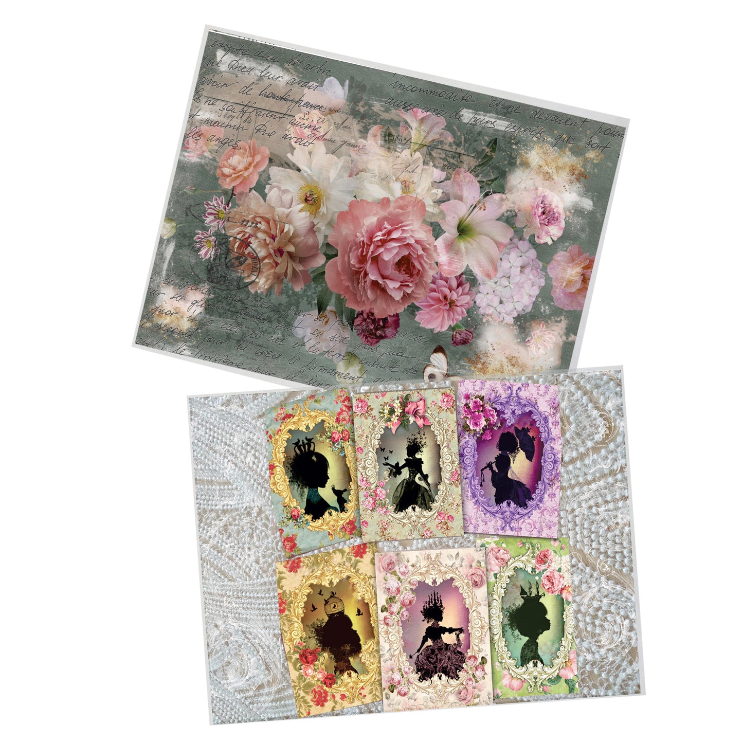 Floral Ladies Decoupage 800mm x 600mm