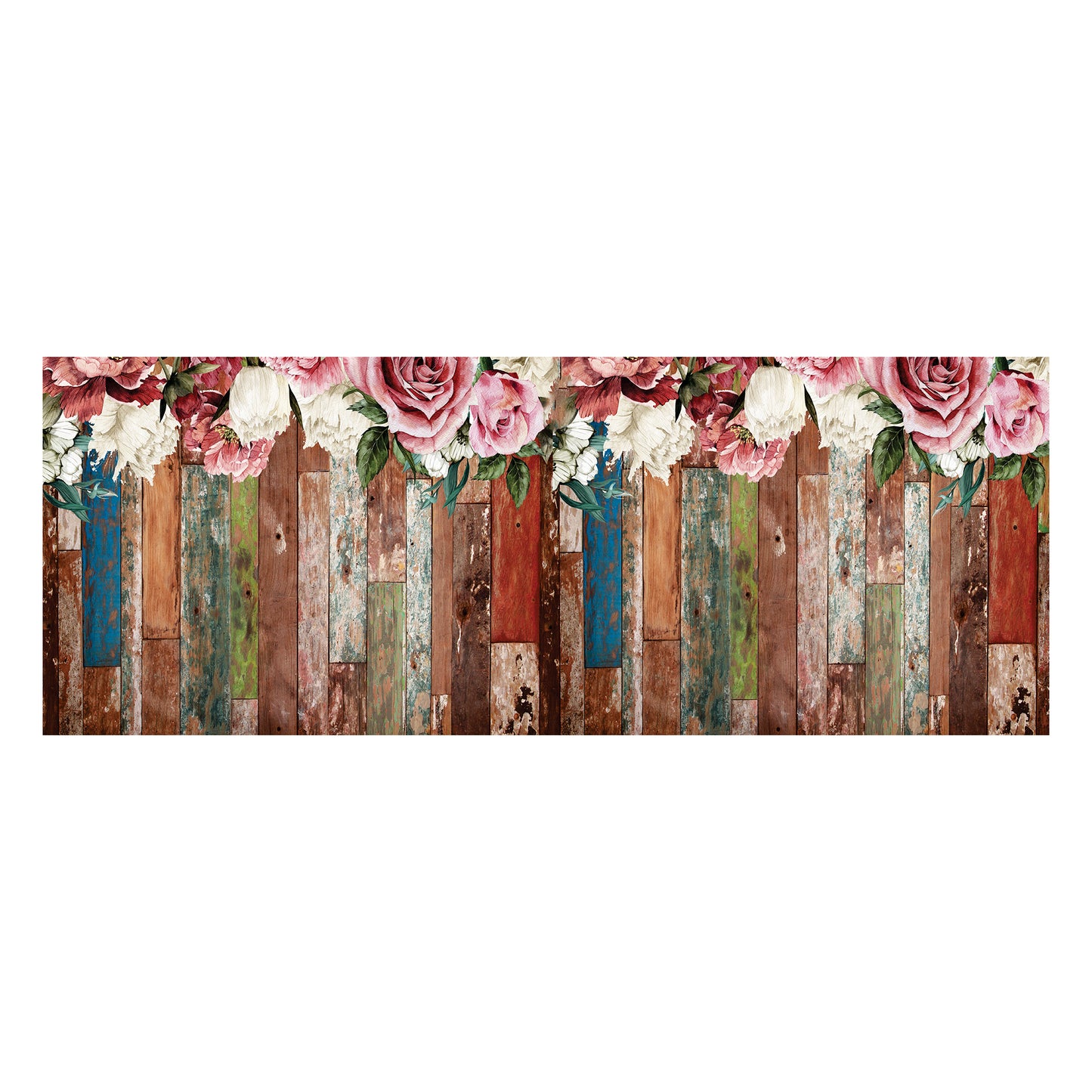 Floral on Rustic Wood Decoupage Drum Cover